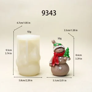 Christmas Snowman Silicone Candle Mold