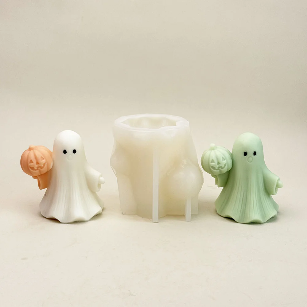 Halloween Ghost Pumpkin Silicone Candle Mold mold in production at BK Silicone workshop