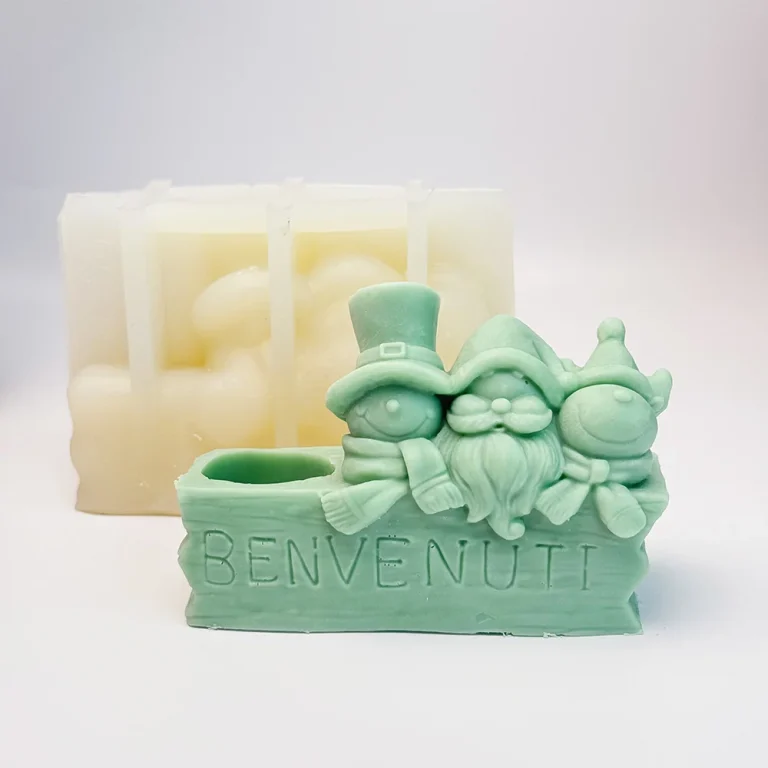 BENVENUTI Gnome Welcome Sign Silicone Mold silicone mold detail and cavity