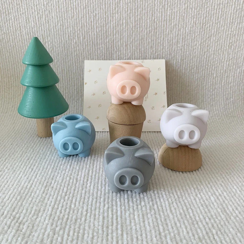 3D Pig Silicone Mold for Handmade Crafts 8982 silicone mold detail and cavity