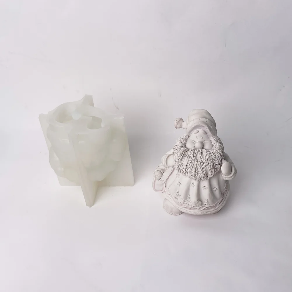 3D Santa Claus with Christmas Tree Silicone Mold 8984 silicone mold detail and cavity