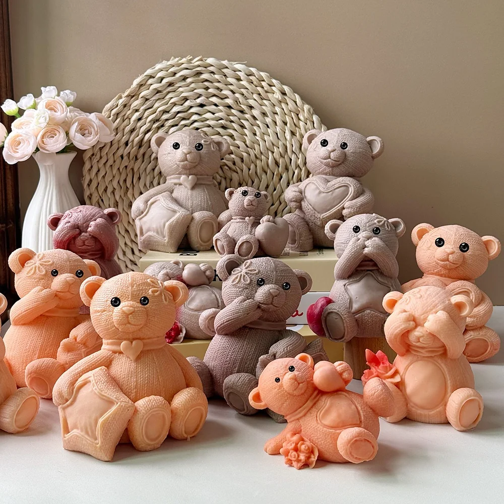 moule en silicone 3D assis nounours ours étoile oreiller étoile| B2B grossiste| SKU 9119 – Image 2