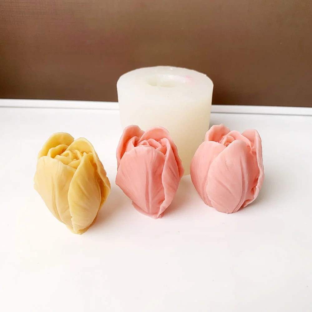 3D Tulip Silicone Mold for DIY Candle Making 1308 silicone mold detail and cavity