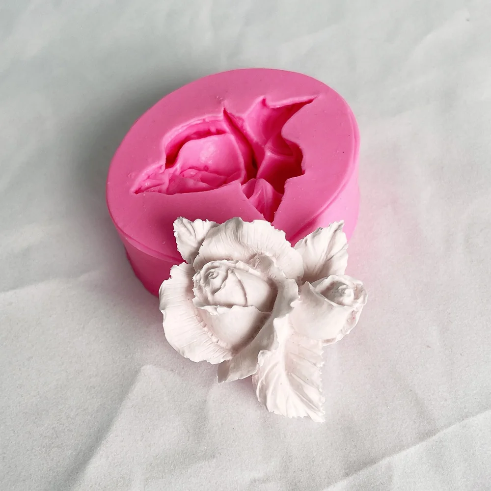3D Rose Silicone Mold 1354 silicone mold detail and cavity