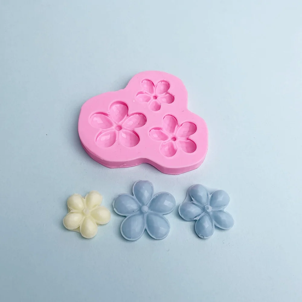 Five-petal Flower Silicone Mold for Candle, Soap and Resin 1363 silicone mold detail and cavity