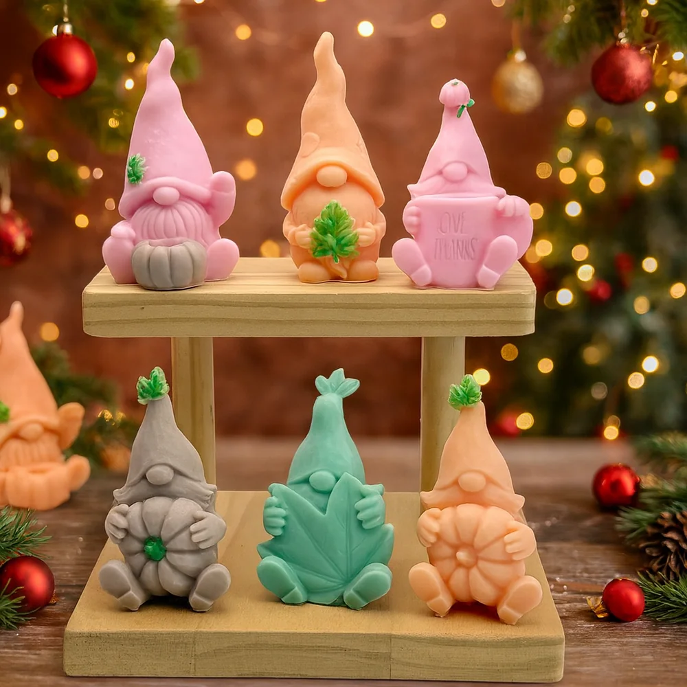 Gnome Pumpkin Silicone Candle Mold - 9384 silicone mold detail and cavity