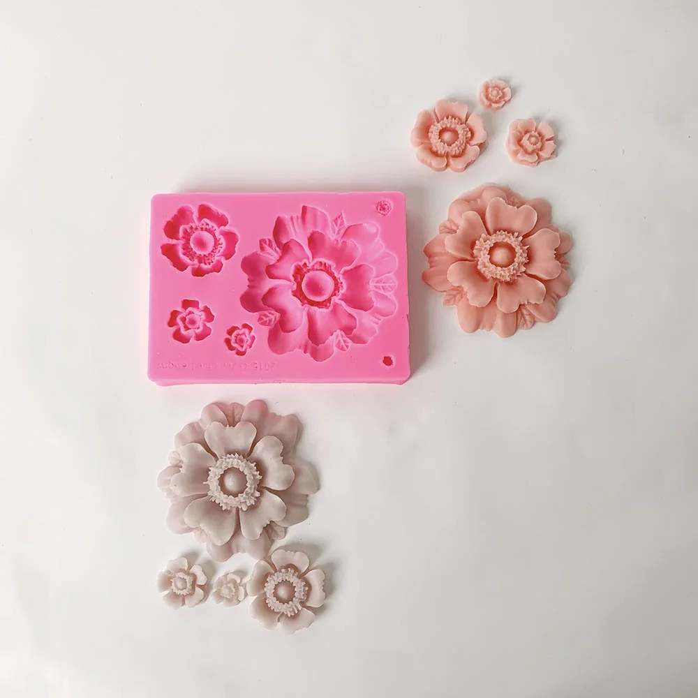 Flower Silicone Mold for DIY Candle Making 1377 silicone mold detail and cavity