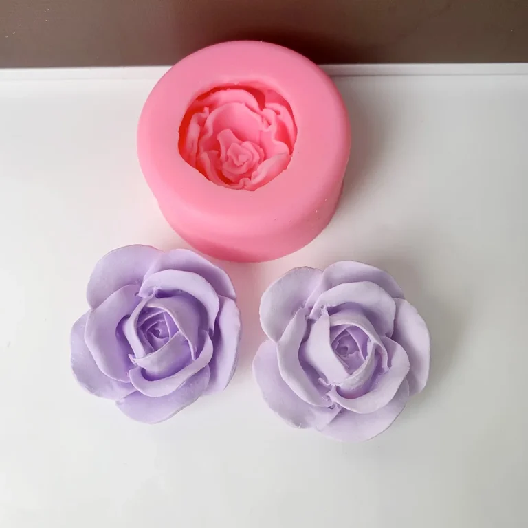 3D Rose Flower Silicone Mold 1383 silicone mold detail and cavity