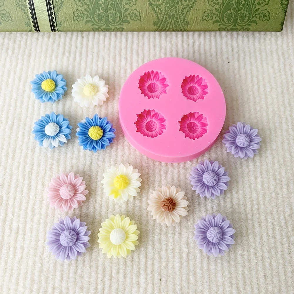 Flexible Daisy Silicone Mold for Candle Making 1394 silicone mold detail and cavity
