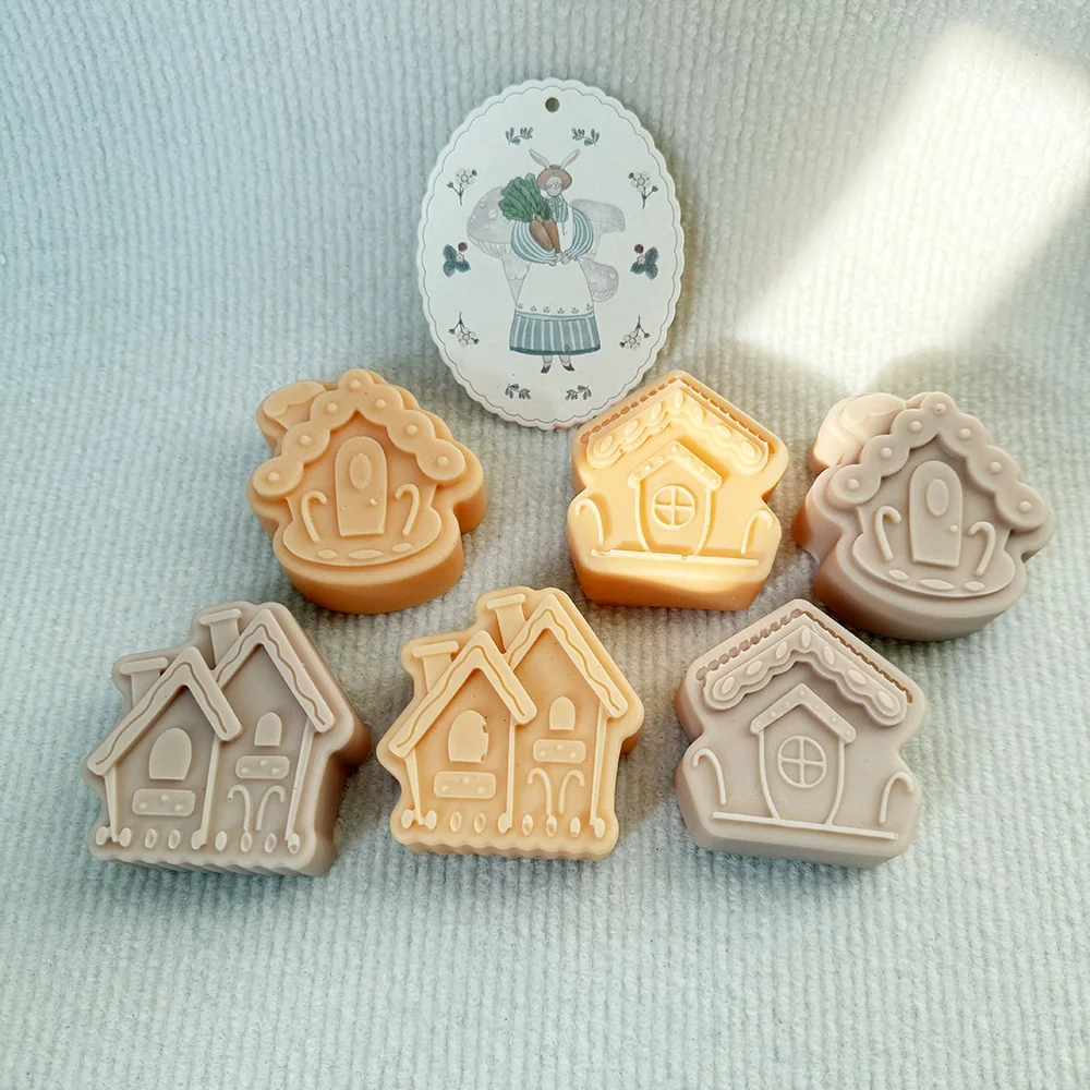 3D Gingerbread House Silicone Mold for Candle, Soap and Resin 1465 silicone mold detail and cavity