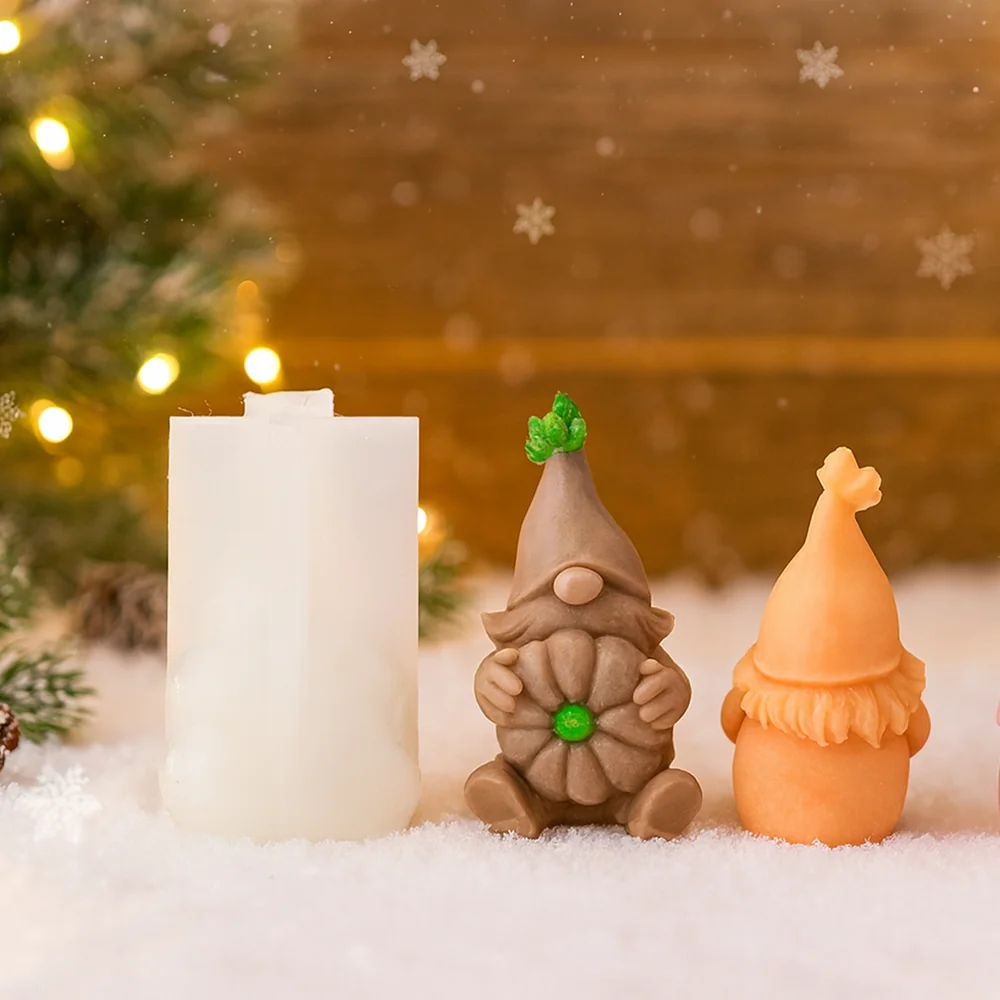 Gnome Pumpkin Silicone Candle Mold - 9387 silicone mold detail and cavity