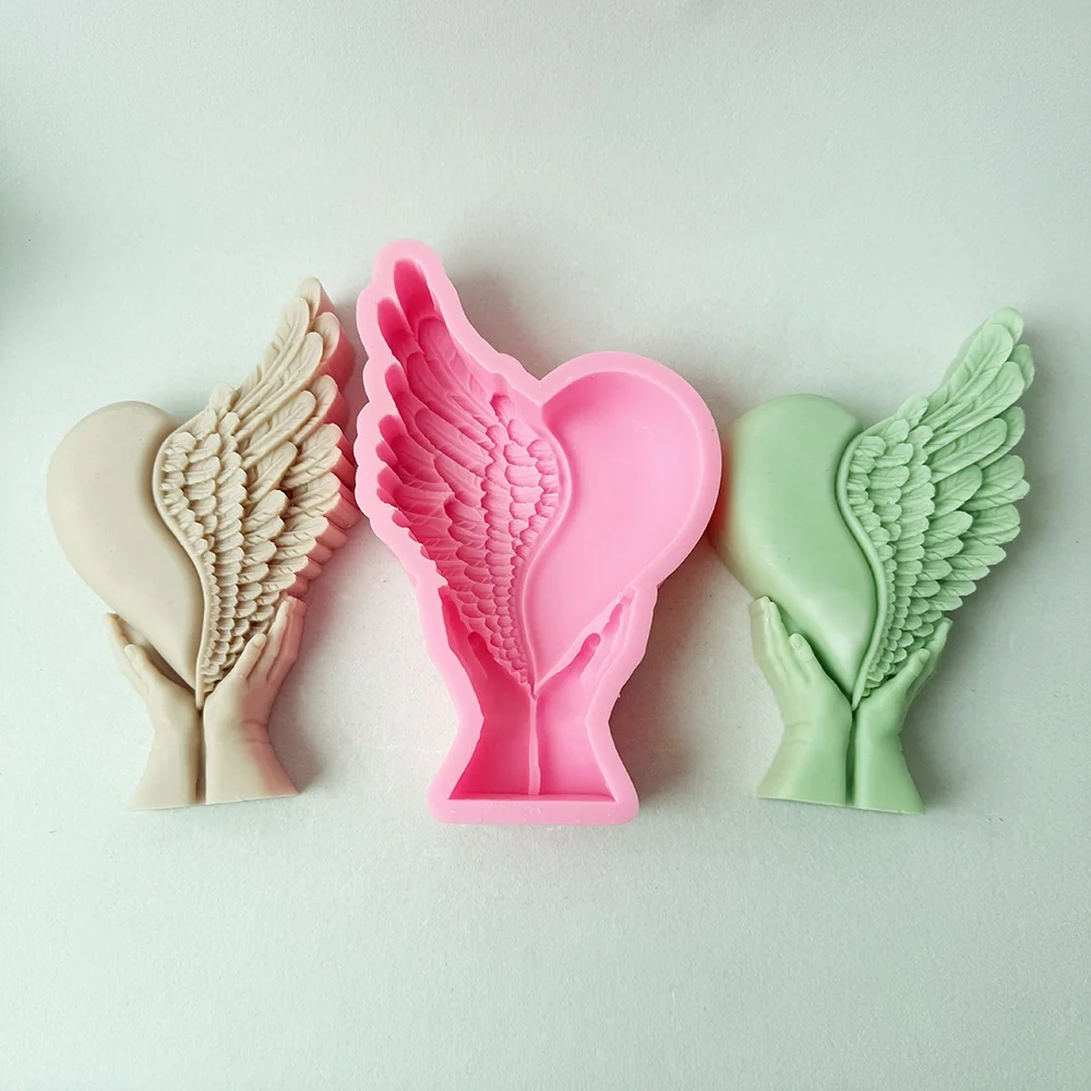 3D Heart Silicone Candle Mold 1470 silicone mold detail and cavity