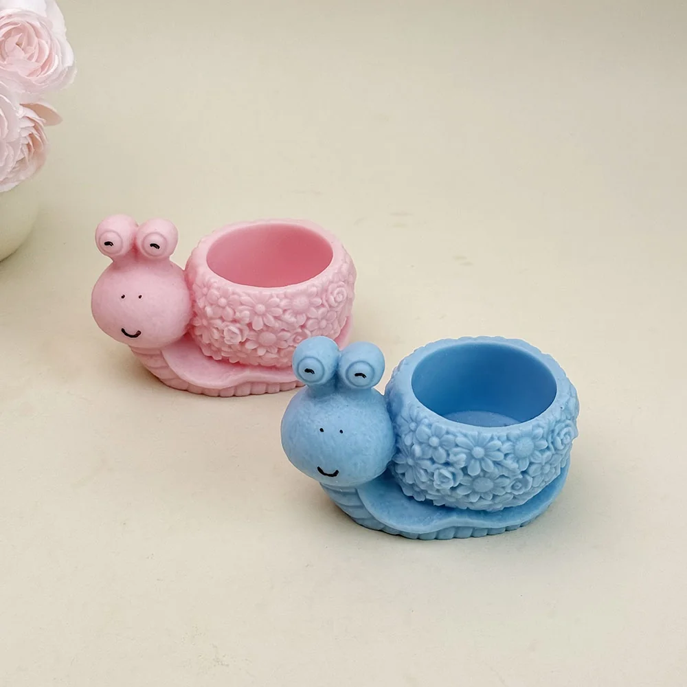 Snail Flower Pot Silicone Candle Mold silicone mold detail and cavity