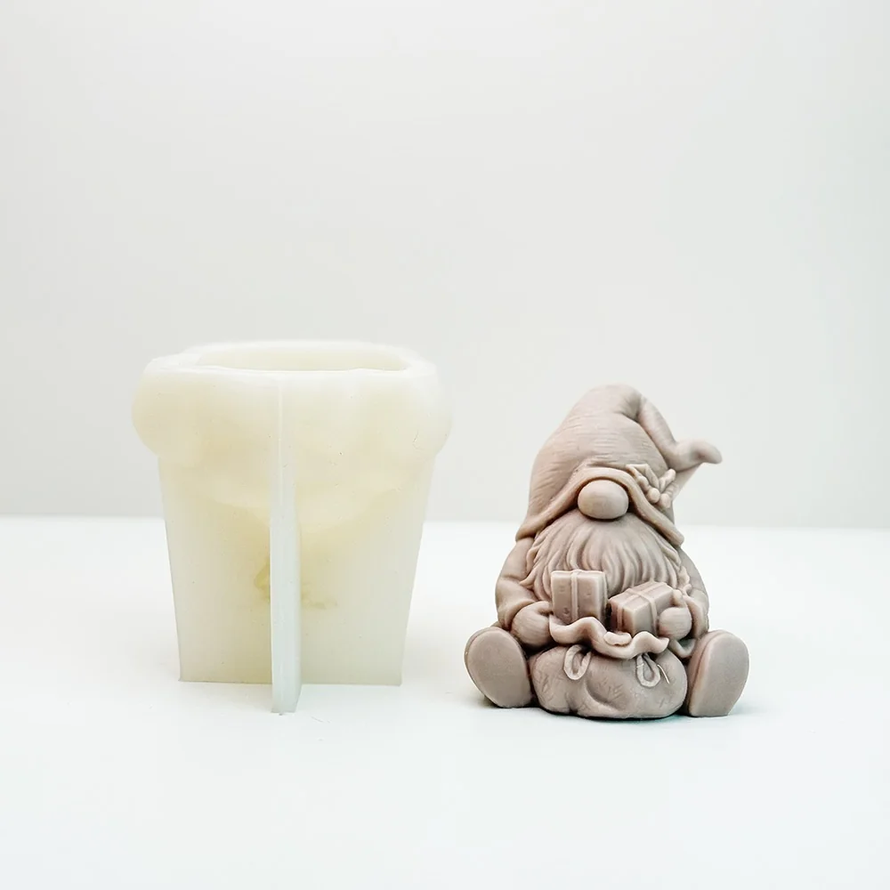Merry Christmas Gnome Silicone Mold for Candle silicone mold detail and cavity