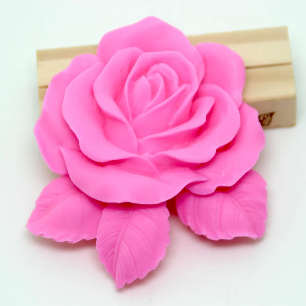 Rose with Leaves Silicone Mold for Soap silicone mold detail and cavity