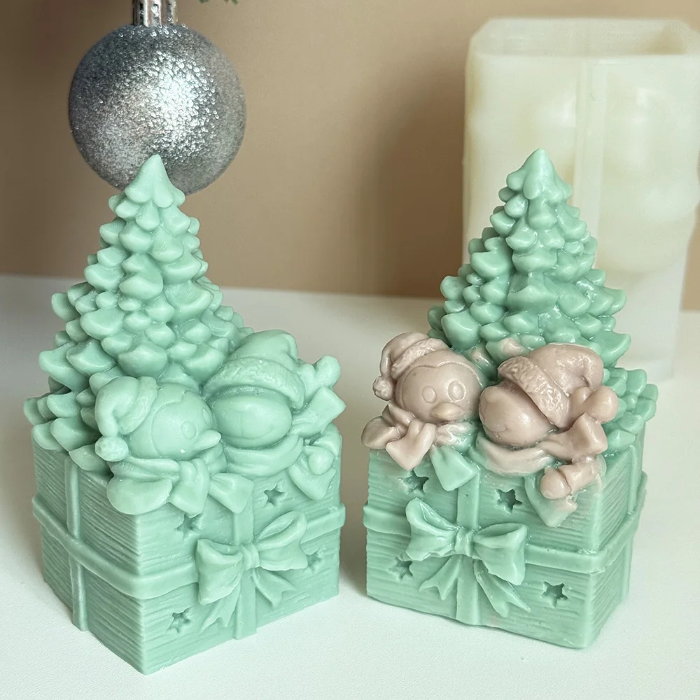 Christmas Tree with Birds Silicone Mold for Candle Making silicone mold detail and cavity