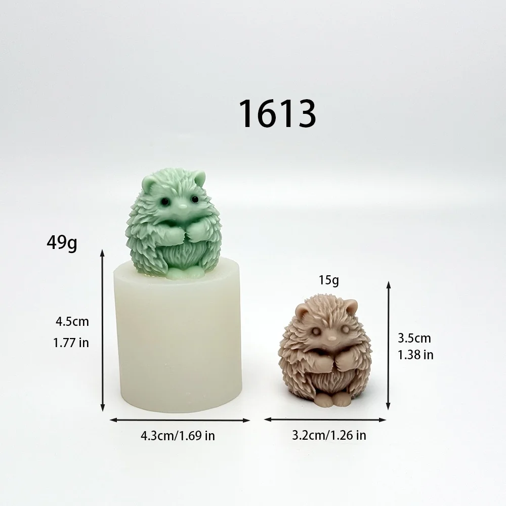 3D Standing Hedgehog Silicone Candle Mold silicone mold detail and cavity