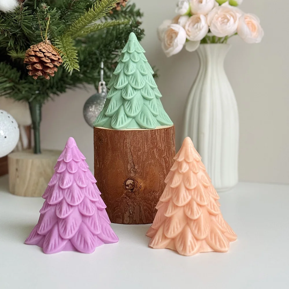 Pinecone Christmas Tree Silicone Candle Mold 9283 silicone mold detail and cavity