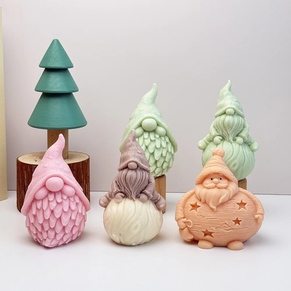 Silicone Candle Mold 3D Gnome with Hat Design 9275 silicone mold detail and cavity