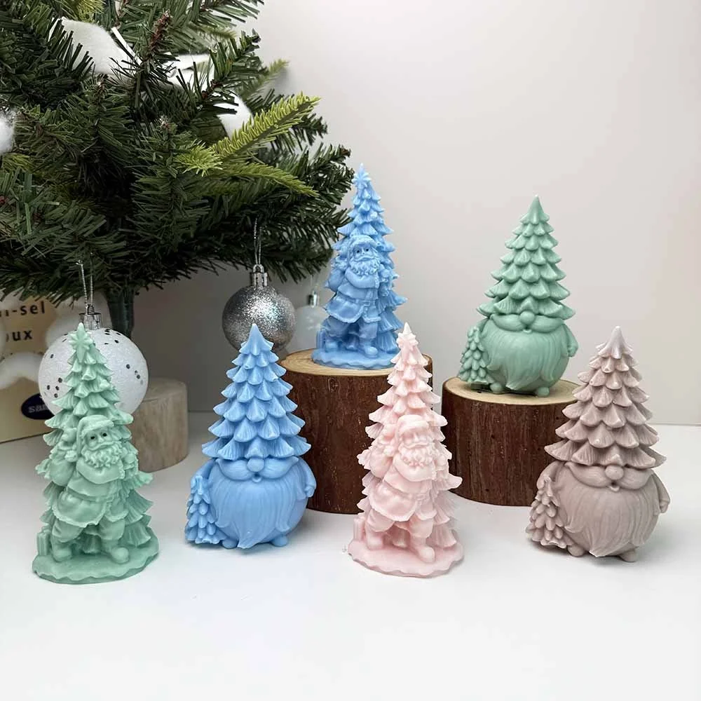 Pillar Christmas Tree Silicone Candle Mold Flexible Reusable Handmade 9281 silicone mold detail and cavity