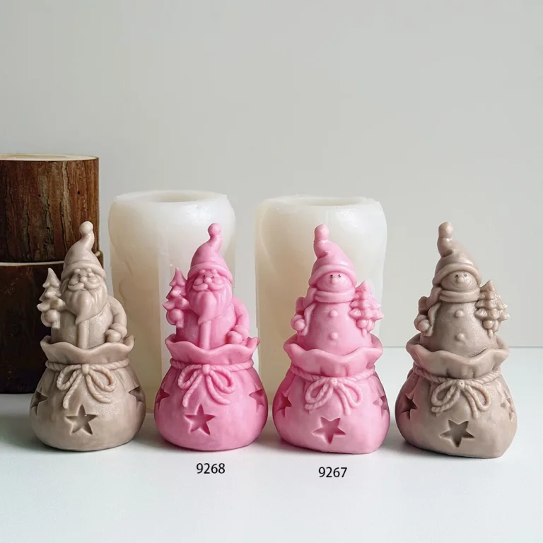 Christmas Gnome Silicone Candle Mold silicone mold detail and cavity
