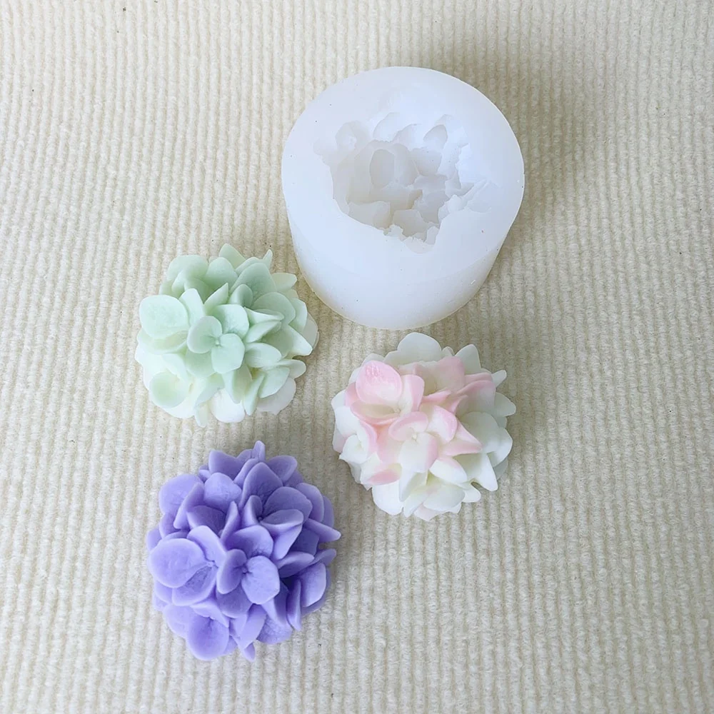 3D Hydrangea Cluster Silicone Mold 1390