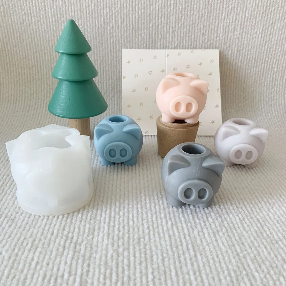 3D Pig Silicone Mold for Handmade Crafts 8982 finished casting from the silicone mold