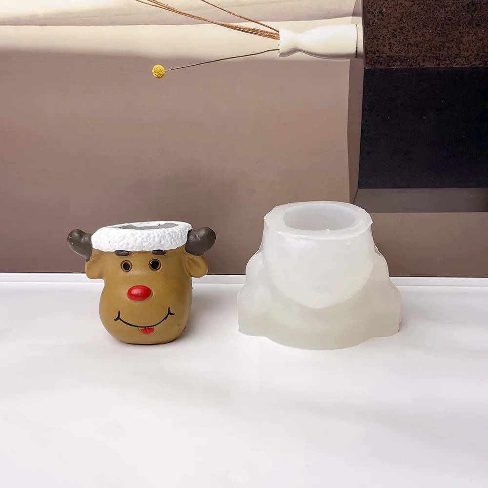 Reindeer Silicone Mold for DIY Candle Making 8987 finished casting from the silicone mold
