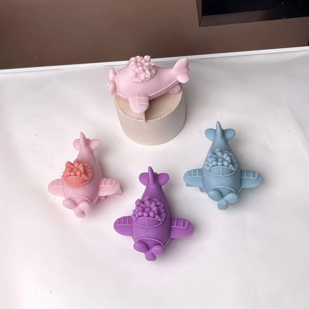 3D Flower Plane Silicone Candle Mold 8996 finished casting from the silicone mold