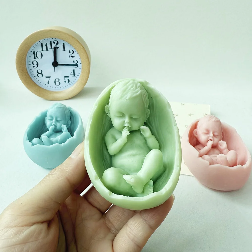 Silicone Candle Mold with Decorative Design 1301 finished casting from the silicone mold