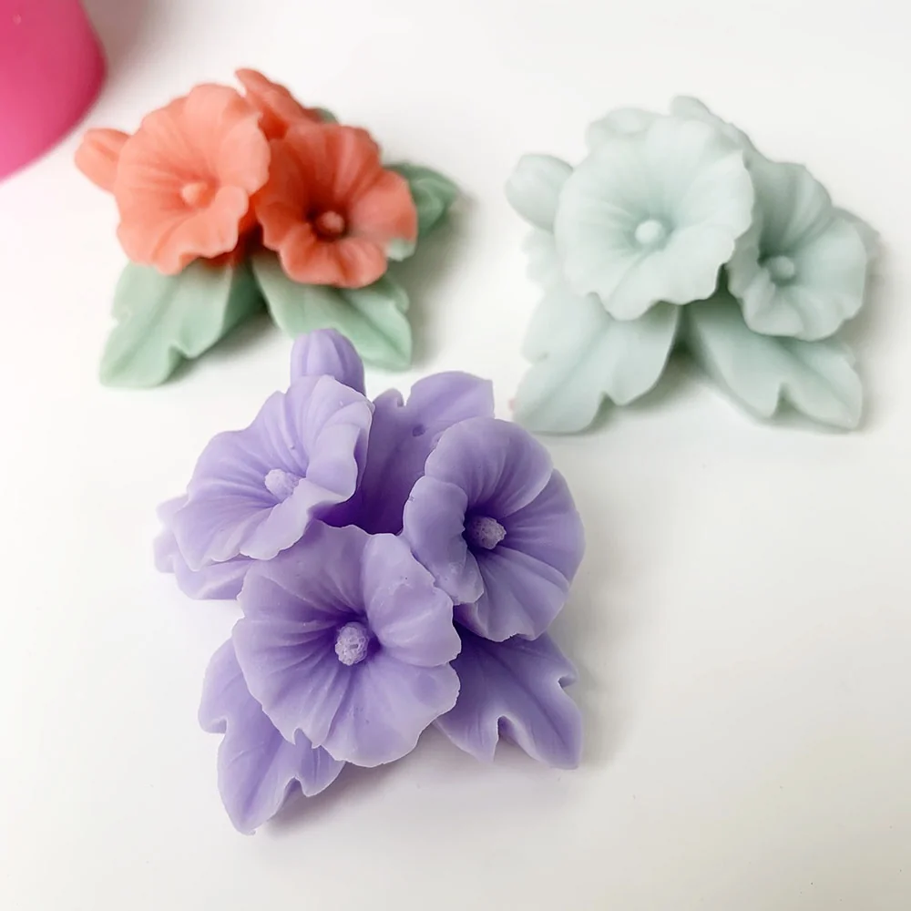Flower Leaf Silicone Candle Mold finished casting from the silicone mold