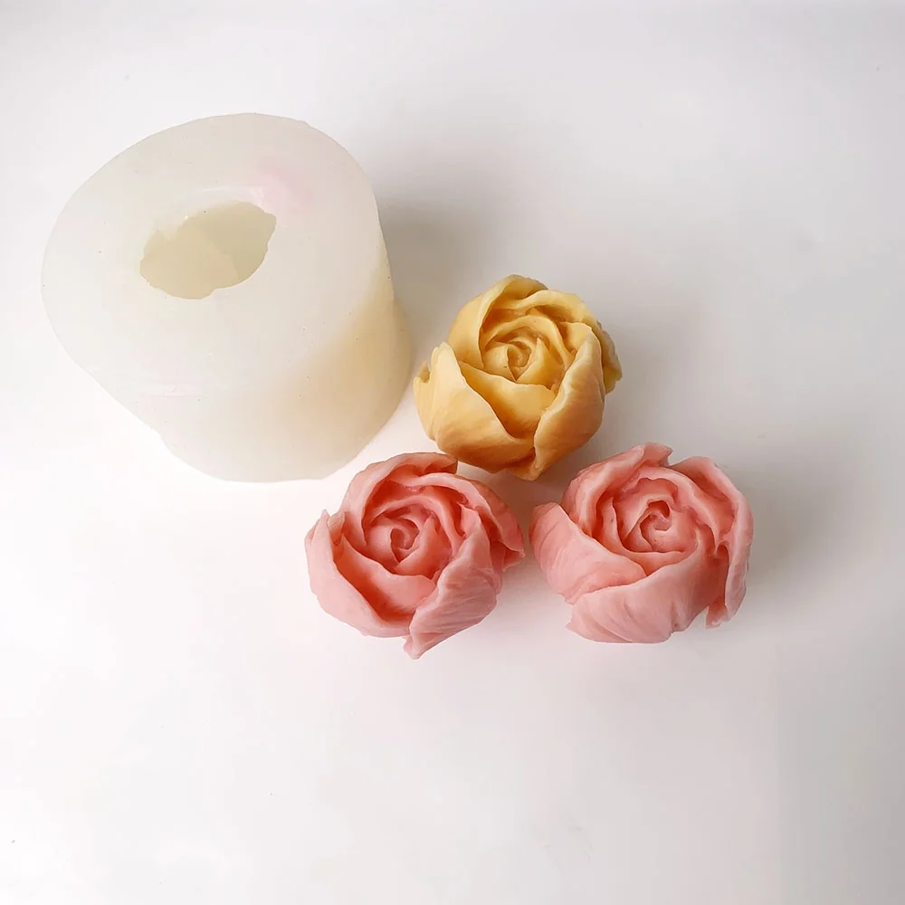 3D Tulip Silicone Mold for DIY Candle Making 1308 finished casting from the silicone mold