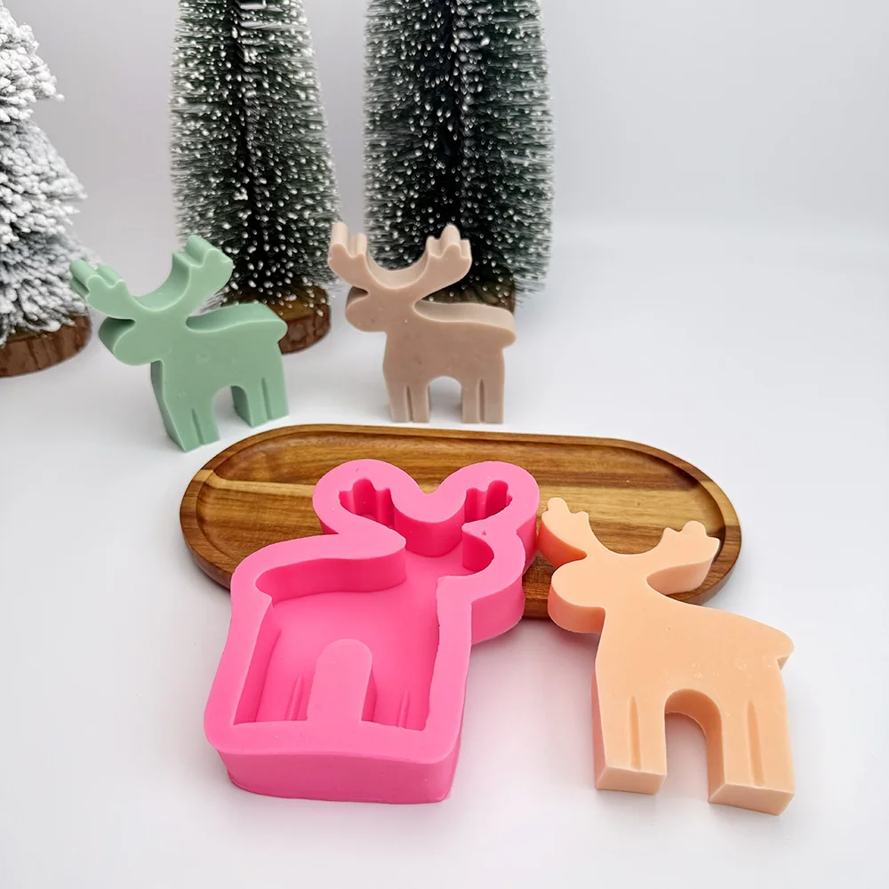 Reindeer Silicone Mold for DIY Candle Making 1324 finished casting from the silicone mold