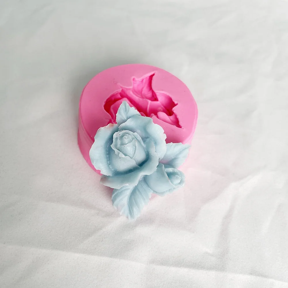 3D Rose Silicone Mold 1354 finished casting from the silicone mold