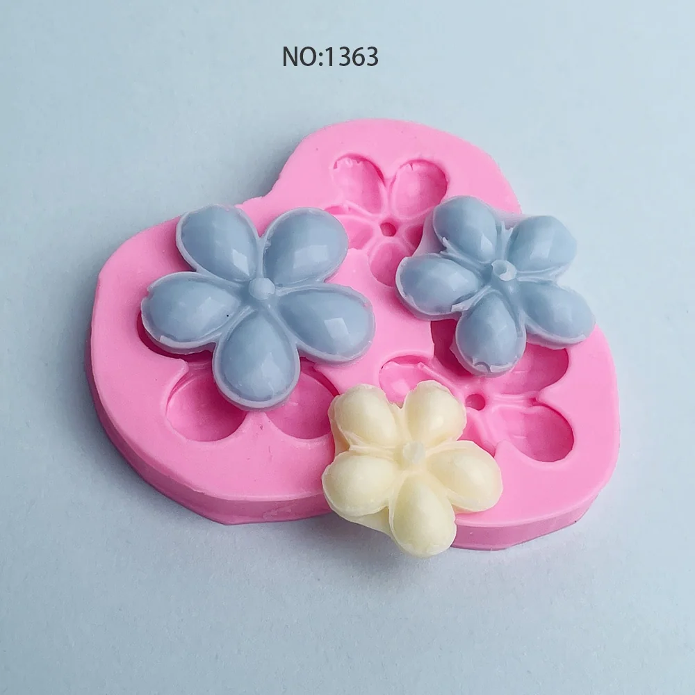 Five-petal Flower Silicone Mold for Candle, Soap and Resin 1363 finished casting from the silicone mold