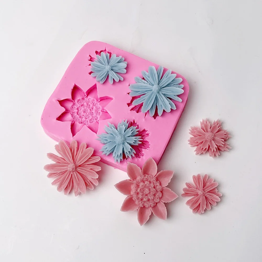 3D Flower Silicone Mold for Candle Making 1366 finished casting from the silicone mold
