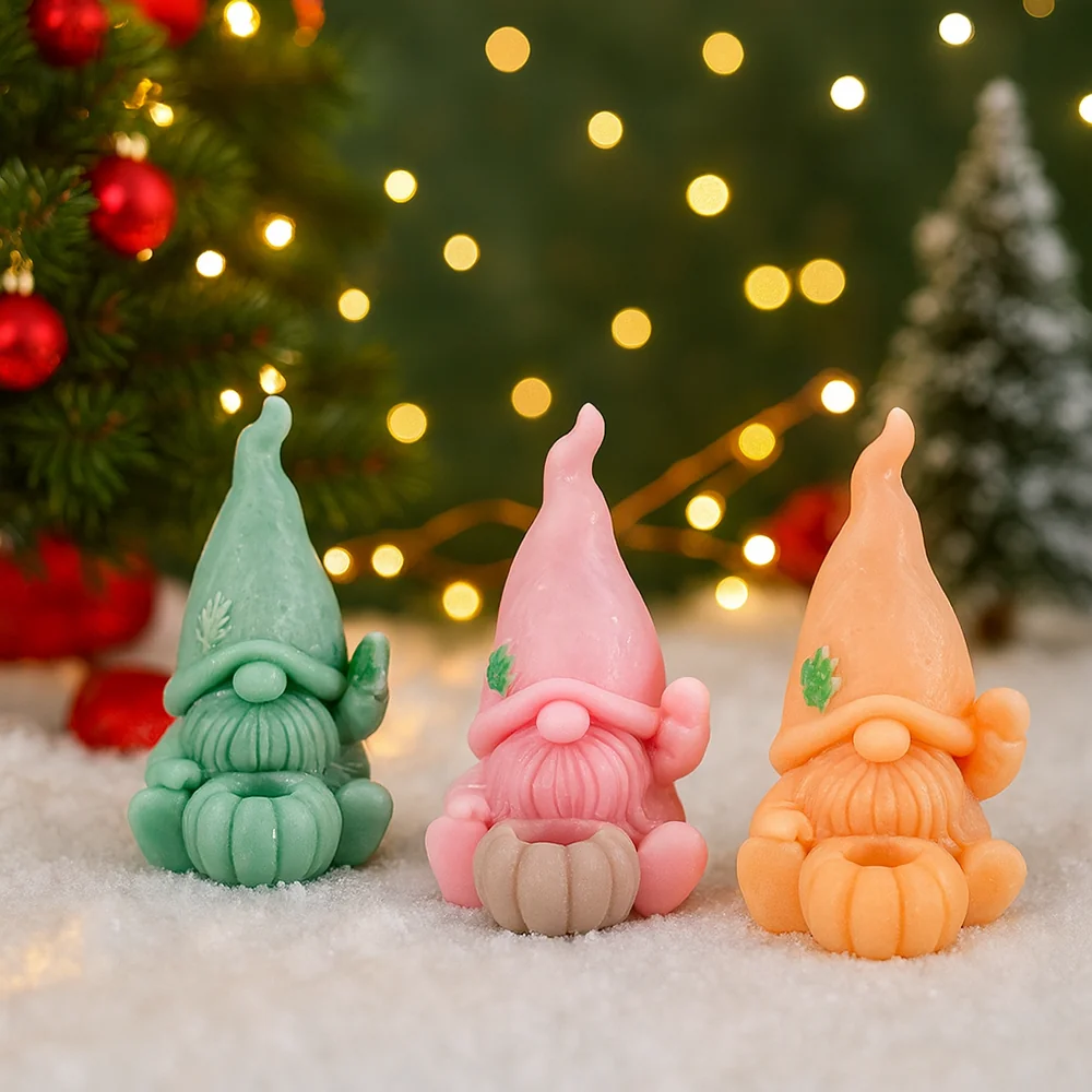 Gnome Pumpkin Silicone Candle Mold - 9384 finished casting from the silicone mold