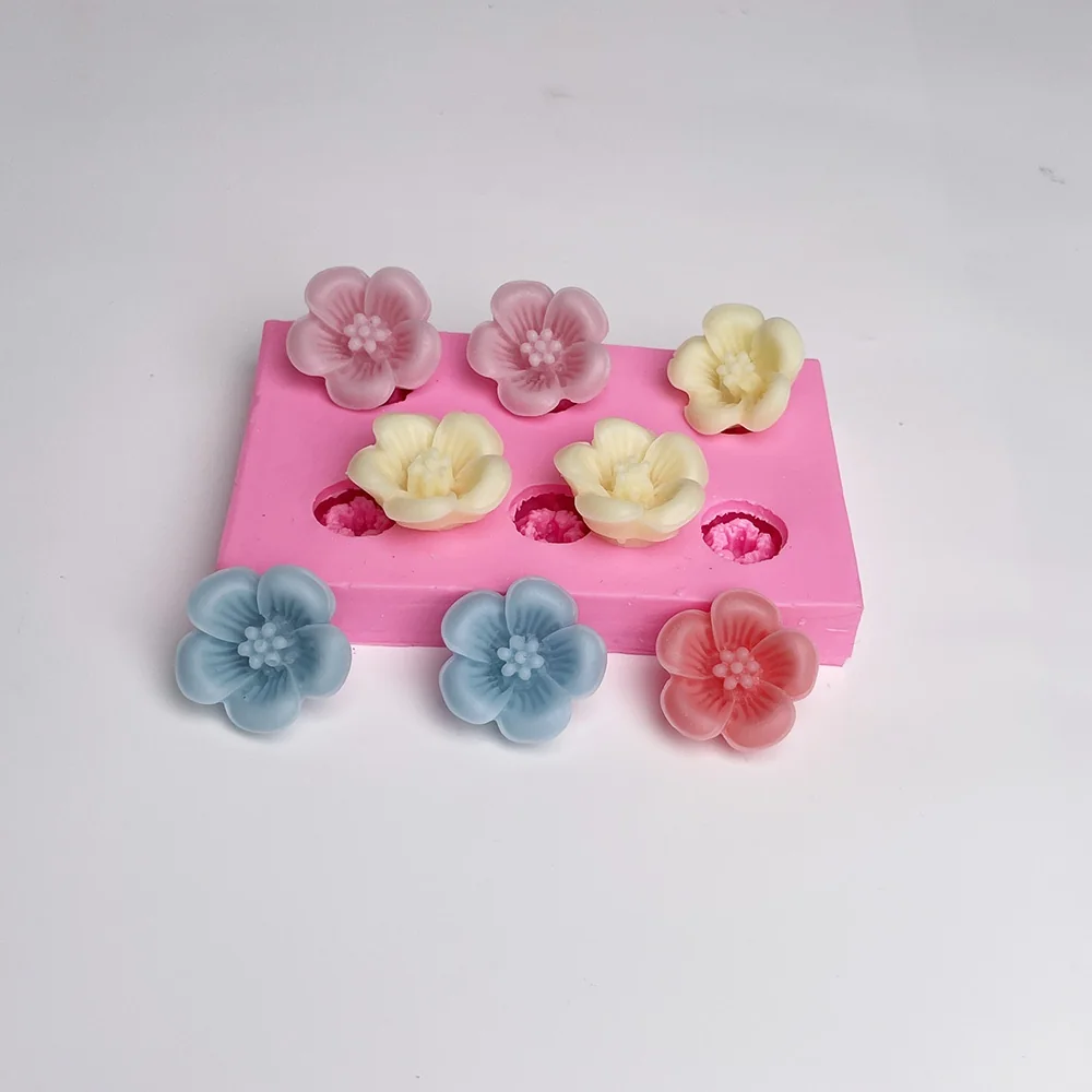 Flower DIY Silicone Mold for Wax, Soap and Resin Casting 1368 finished casting from the silicone mold