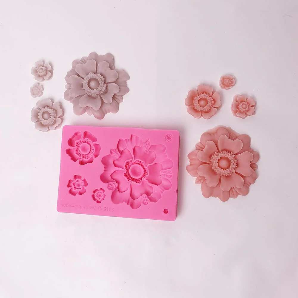 Flower Silicone Mold for DIY Candle Making 1377 finished casting from the silicone mold