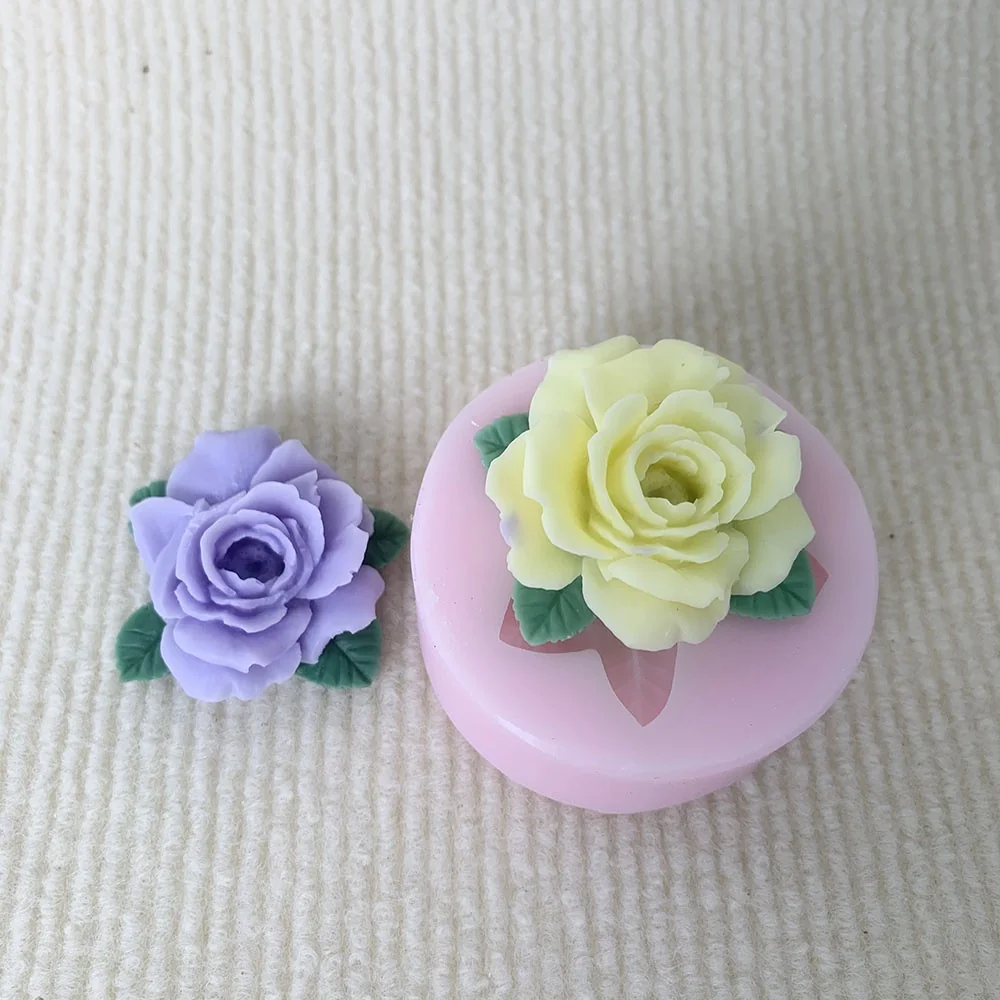 Rose Flower Silicone Mold for Candle Making 1397 finished casting from the silicone mold