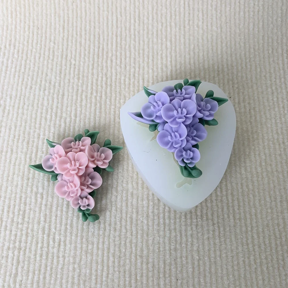 Bouquet Silicone Candle Mold 1399 finished casting from the silicone mold