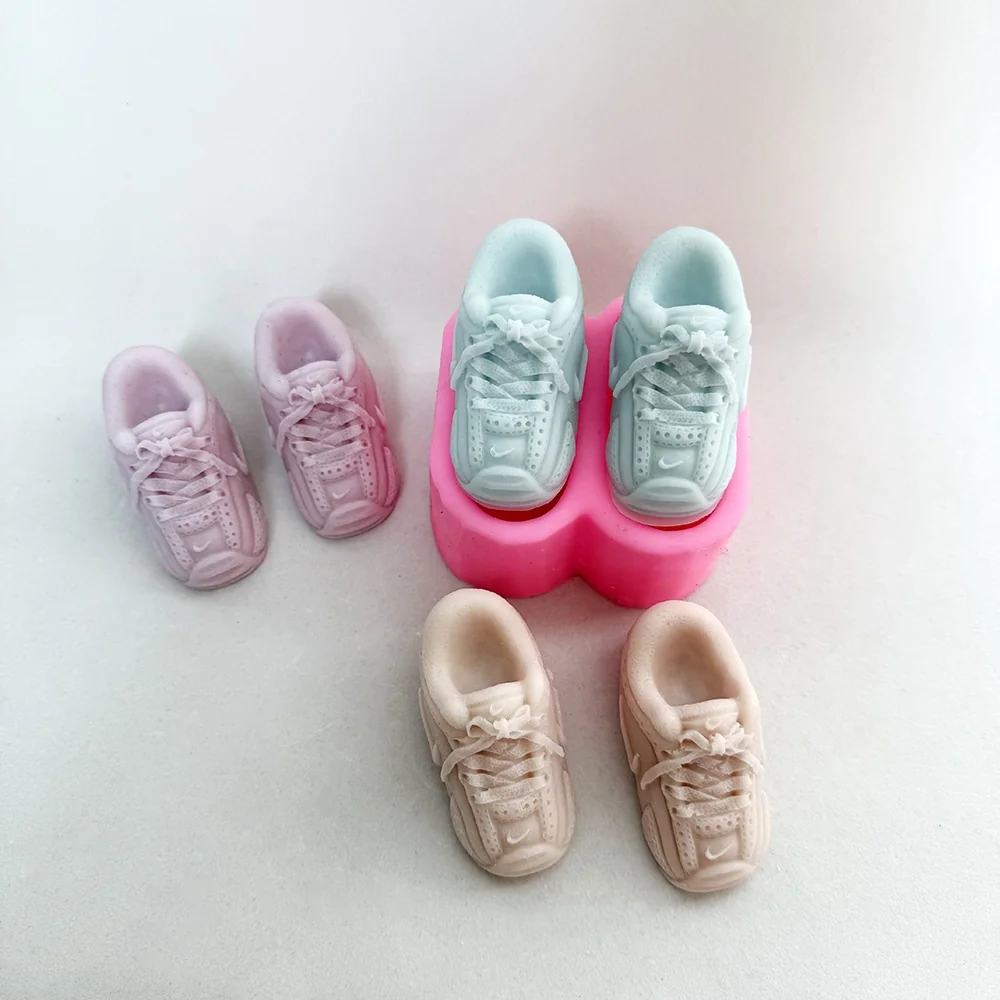 Silicone Candle Mold with Sneaker Design 1460 finished casting from the silicone mold