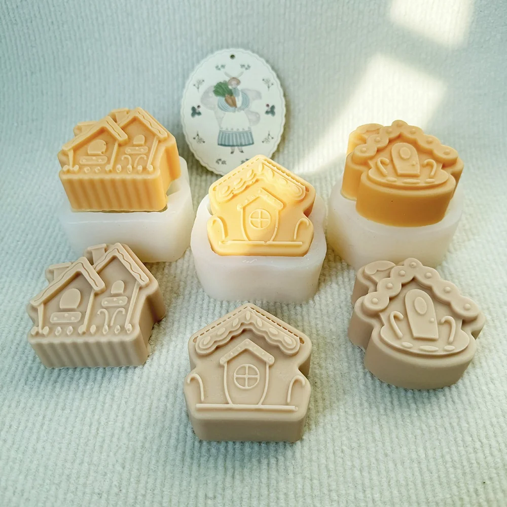 House Silicone Mold for Wax, Soap and Resin Casting 1464 finished casting from the silicone mold