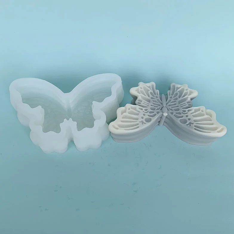 3D Butterfly Silicone Mold for Wax, Soap and Resin Casting 8834 finished casting from the silicone mold