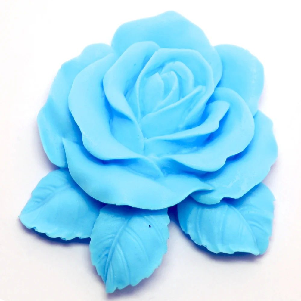 Rose with Leaves Silicone Mold for Soap finished casting from the silicone mold