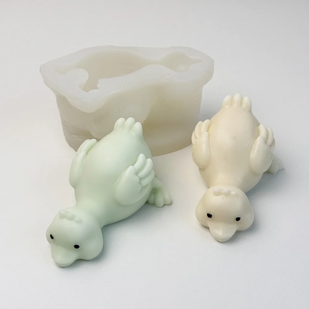 Lying Duck Silicone Mold for Candle finished casting from the silicone mold