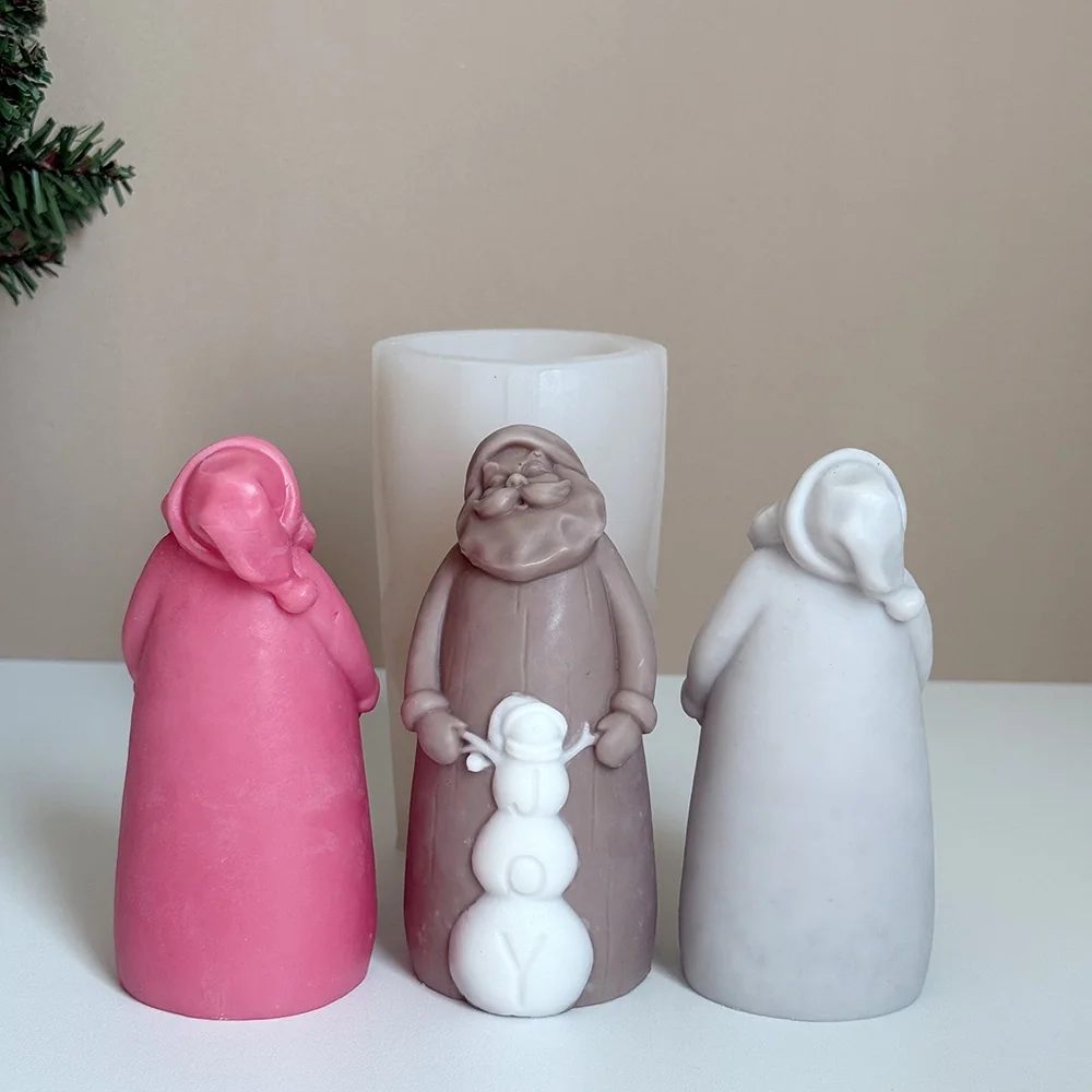 Santa Textured Silicone Mold for Candle Making finished casting from the silicone mold