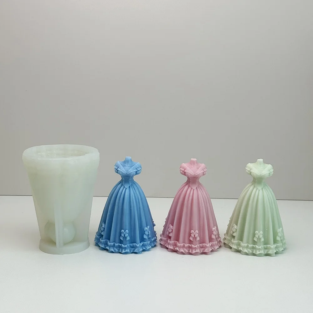 3D Princess Gown Silicone Mold finished casting from the silicone mold