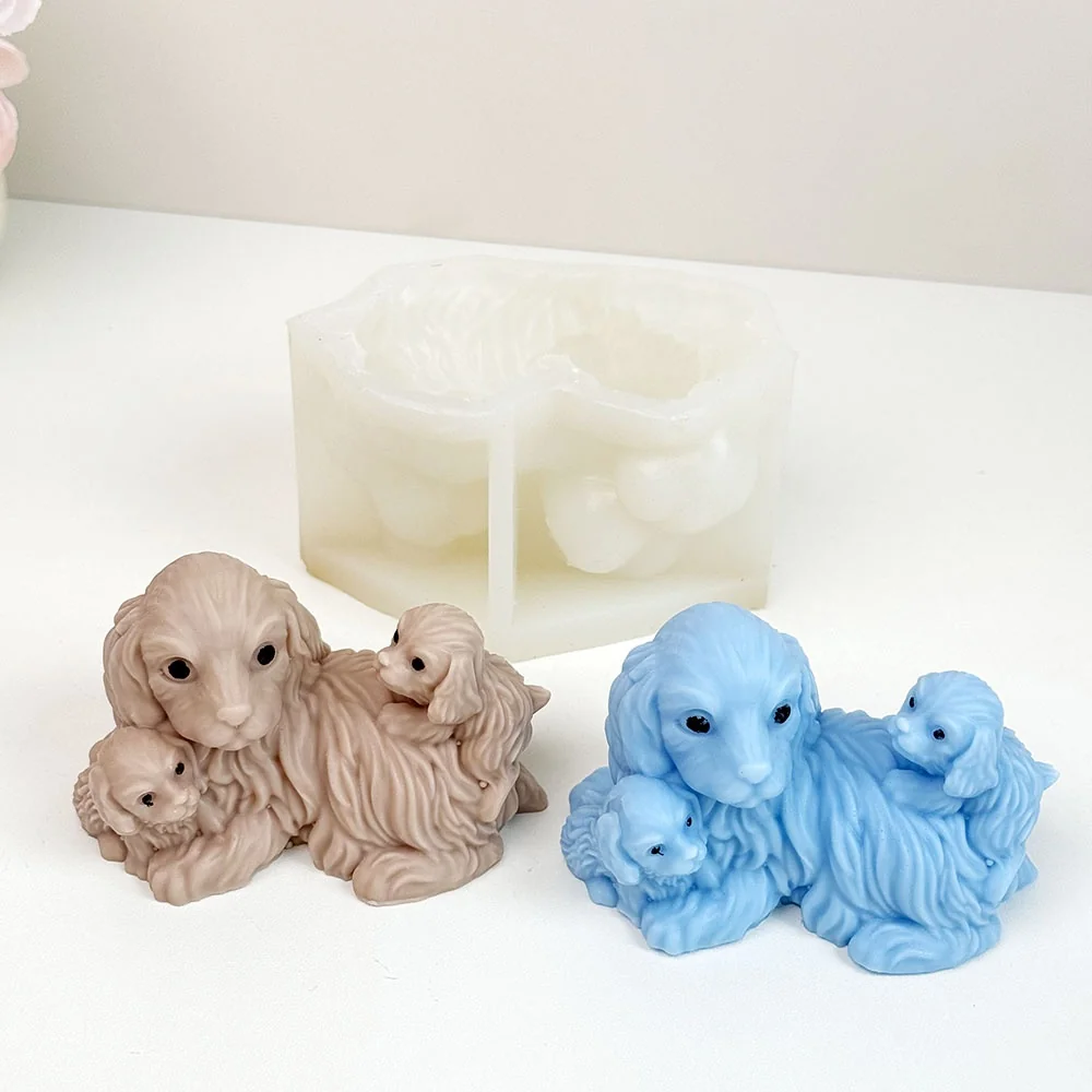 Dog Mold for Candle Making, Wax Melt, Soap, Resin 9297 finished casting from the silicone mold