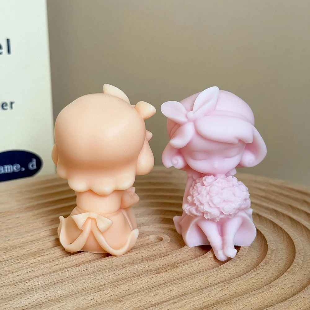 3D Flower Cluster Silicone Mold for Candle Making 9291 finished casting from the silicone mold